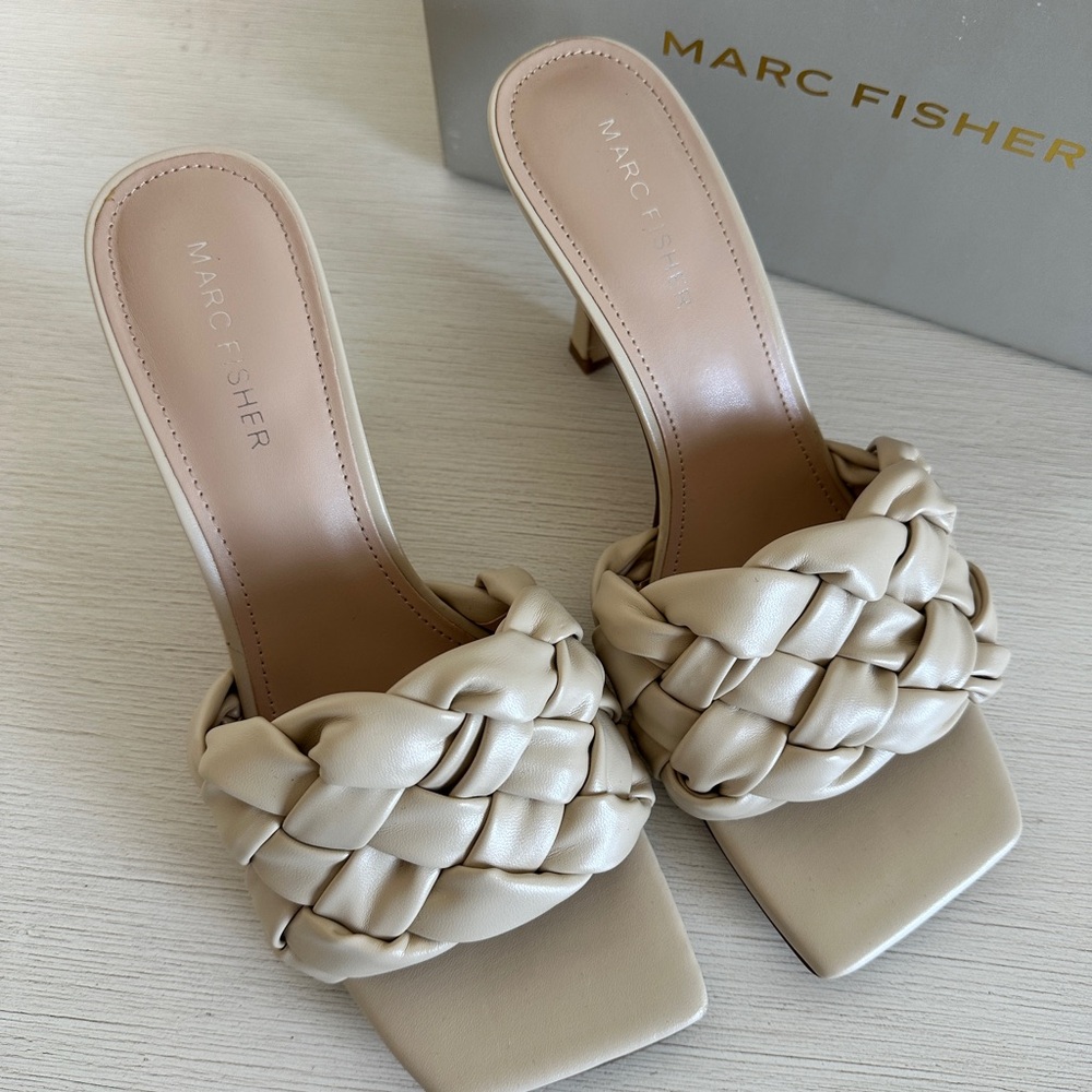 Marc Fisher Beige Braided Women's Heels
